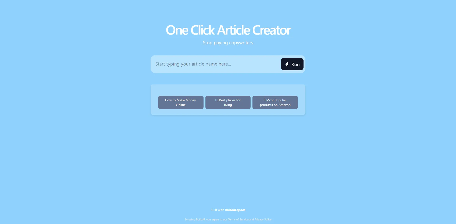 One Click Article Creator